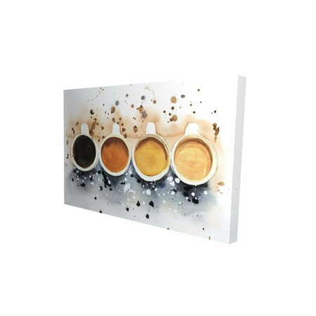 FONDO 20 x 30 in. Four Cups of Coffee with Paint Splash-Print on Canvas FO2776798